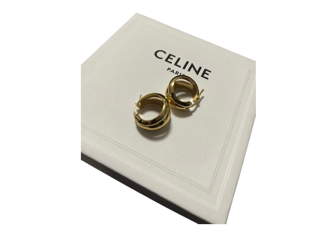 CELINE アブストラクトフォーム フープ ピアス – ASPE.F