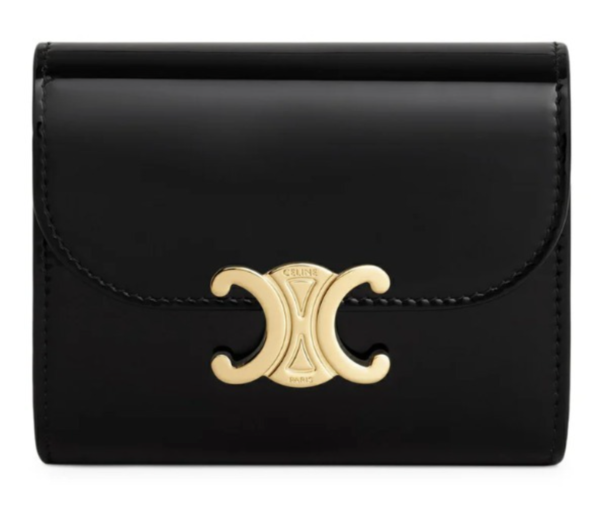 スモール フラップウォレット トリオンフ パテントカーフスキン