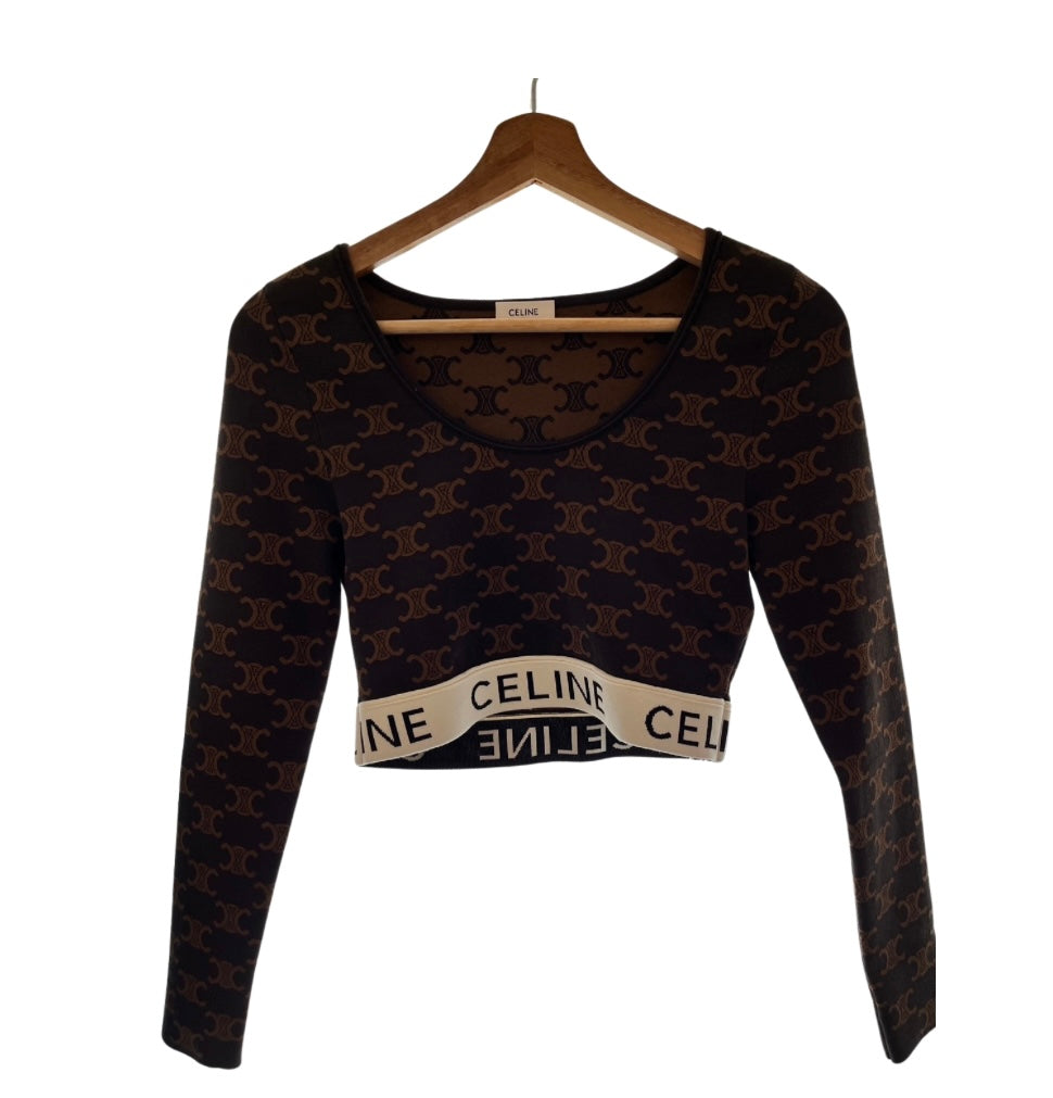 CELINE セリーヌ トリオンフ ロゴ トップス インナー CELINE セリーヌ トリオンフ ロゴ トップス インナー (CELINE/T