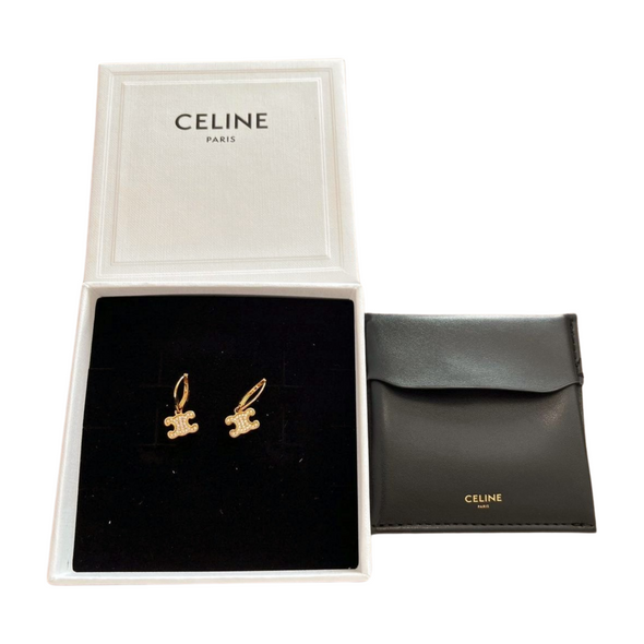 CELINE　トリオンフフラインストーン ピアス　